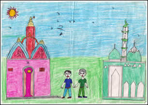 temple mosque children's drawing